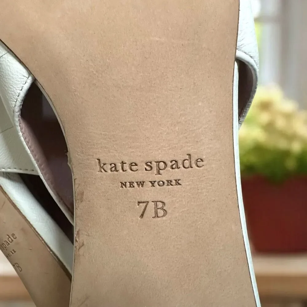 Kate Spade Renata Leather Embellished Slingback Pumps Wedding Shoes